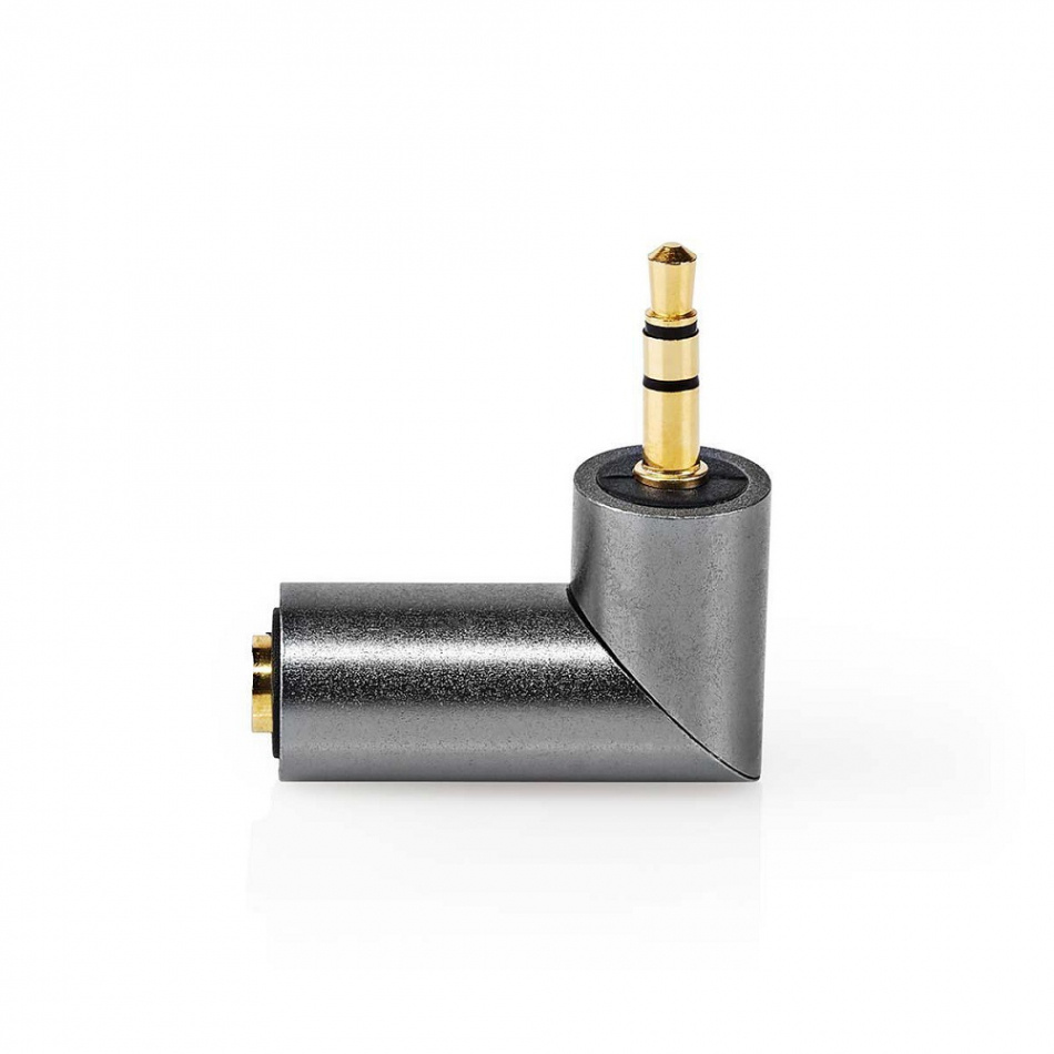 Nedis CATB22975GY, vinklet 3.5mm stereo adapterplugg hann-hunn