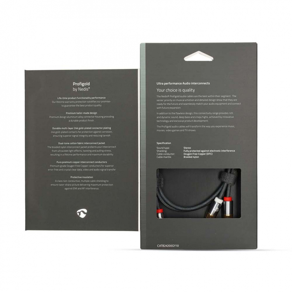 Nedis CAT-B24000 RCA lydkabel, 1 meter