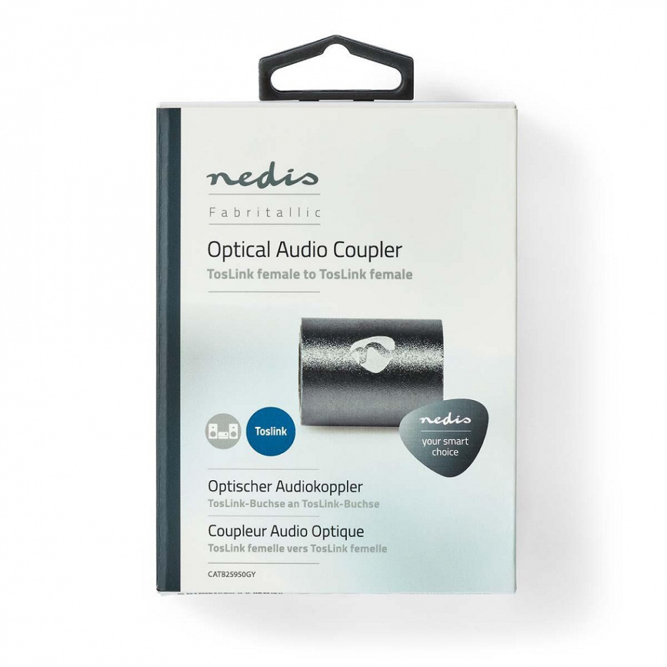 Nedis CATB25950GY, optisk adapterplugg hunn-hunn