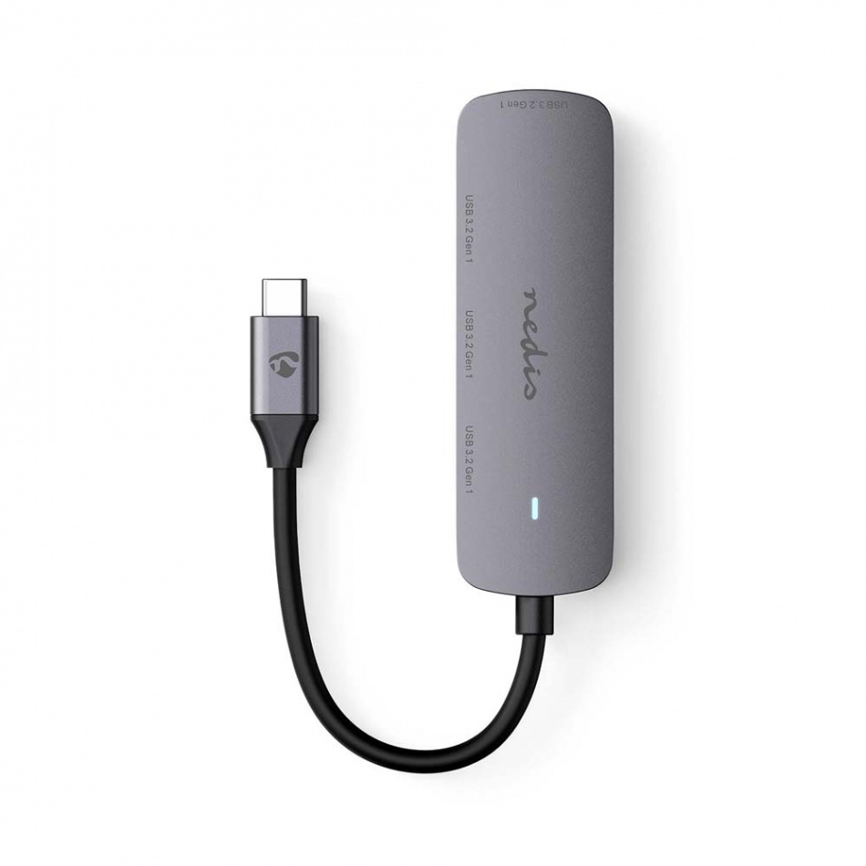 Nedis 4-ports USB 3.2 Hub, 1x USB-C -> 4x USB-A Hunn