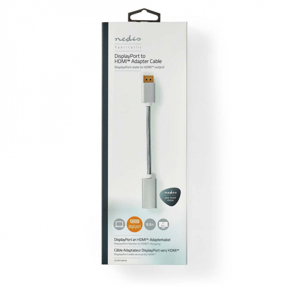 Nedis DisplayPort-HDMI-adapterkabel, 0.2 meter