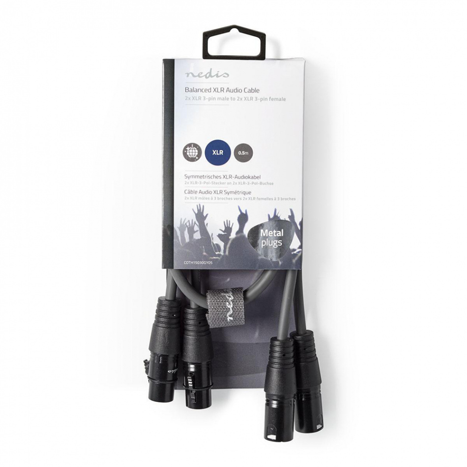 Nedis XLR-lydkabel for stereo, XLR hann - XLR hunn