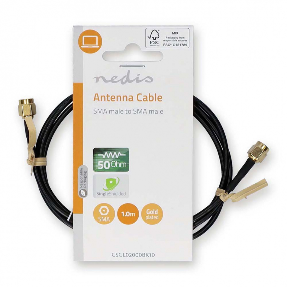 Nedis CSG-L02000 SMA-antennkabel Hann-Hann svart