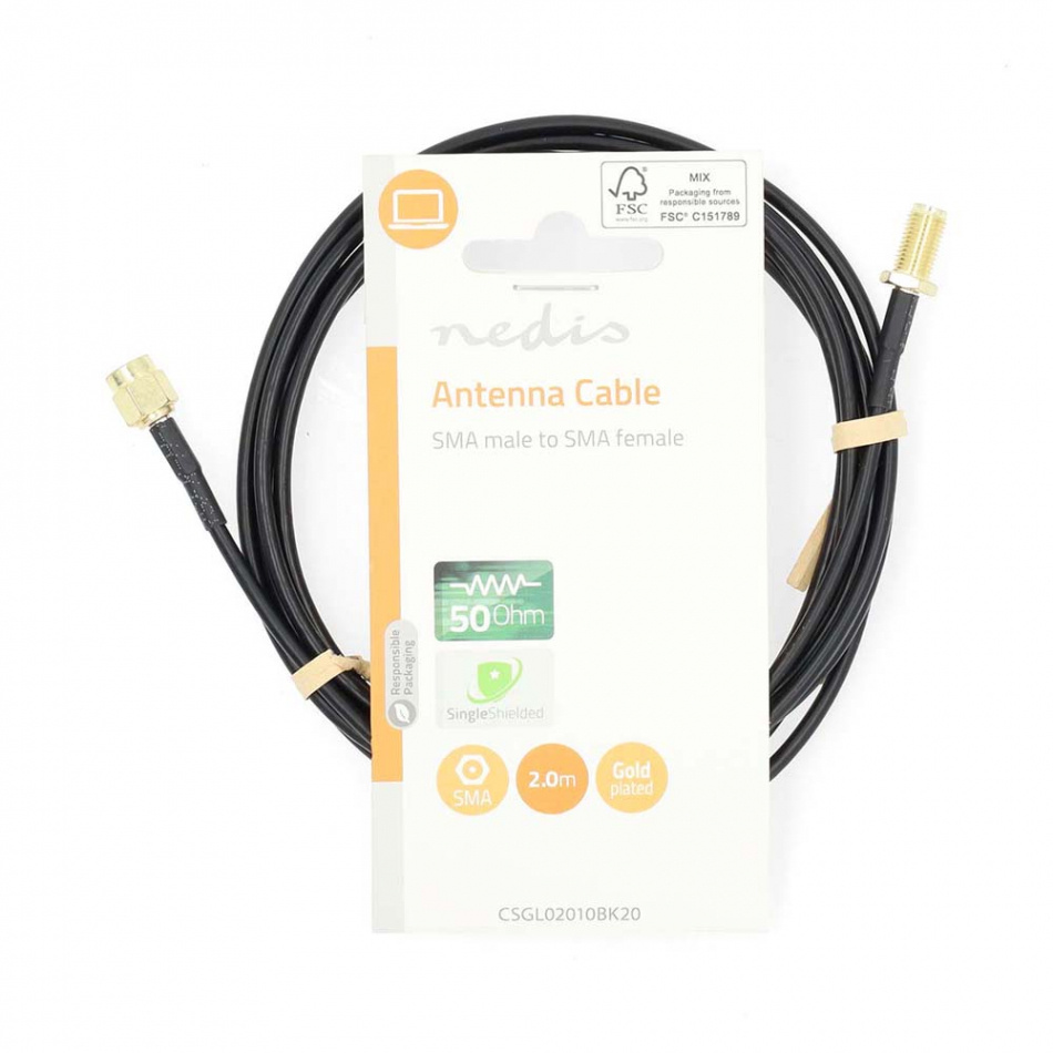 Nedis CSG-L02010 SMA-antennkabel Hann-Hunn svart