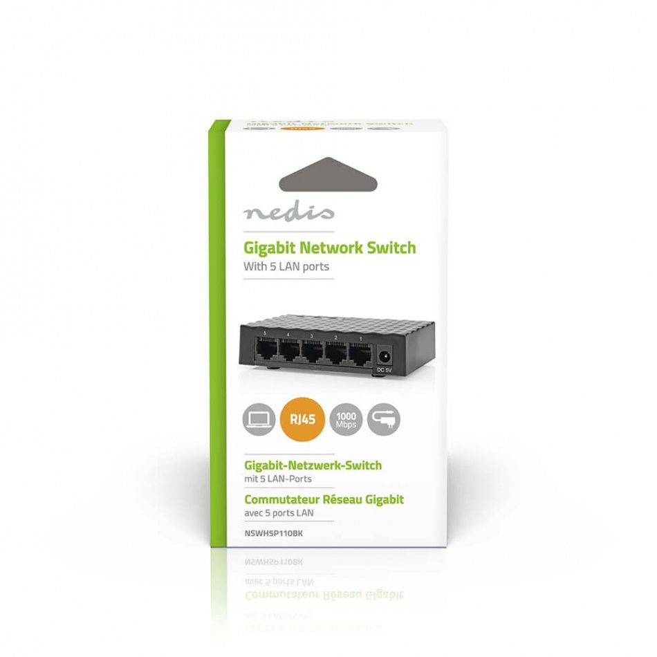 Nedis NSW-H5P110 Nettverkssvitsj 1 GBit/s, 5-porter