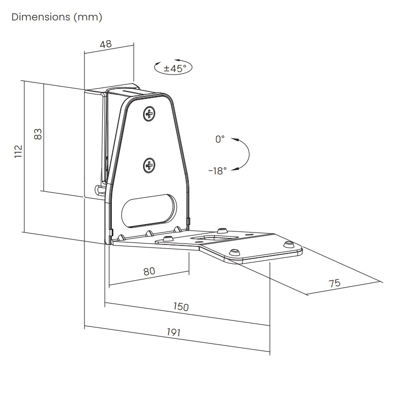 Nedis SPMT-5900 veggfeste for Sonos Era 300, hvit stykk