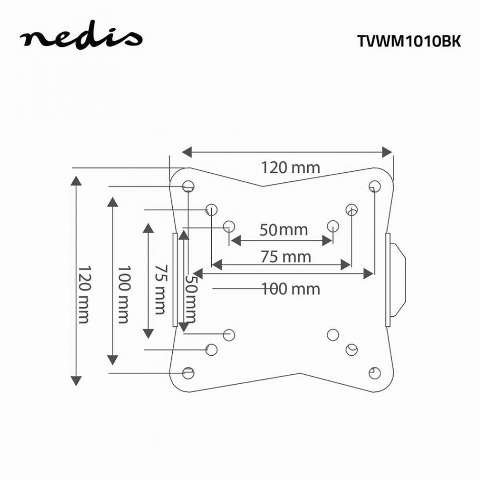 Nedis TV-WM1010 fast VESA-feste 30 kg, stykk