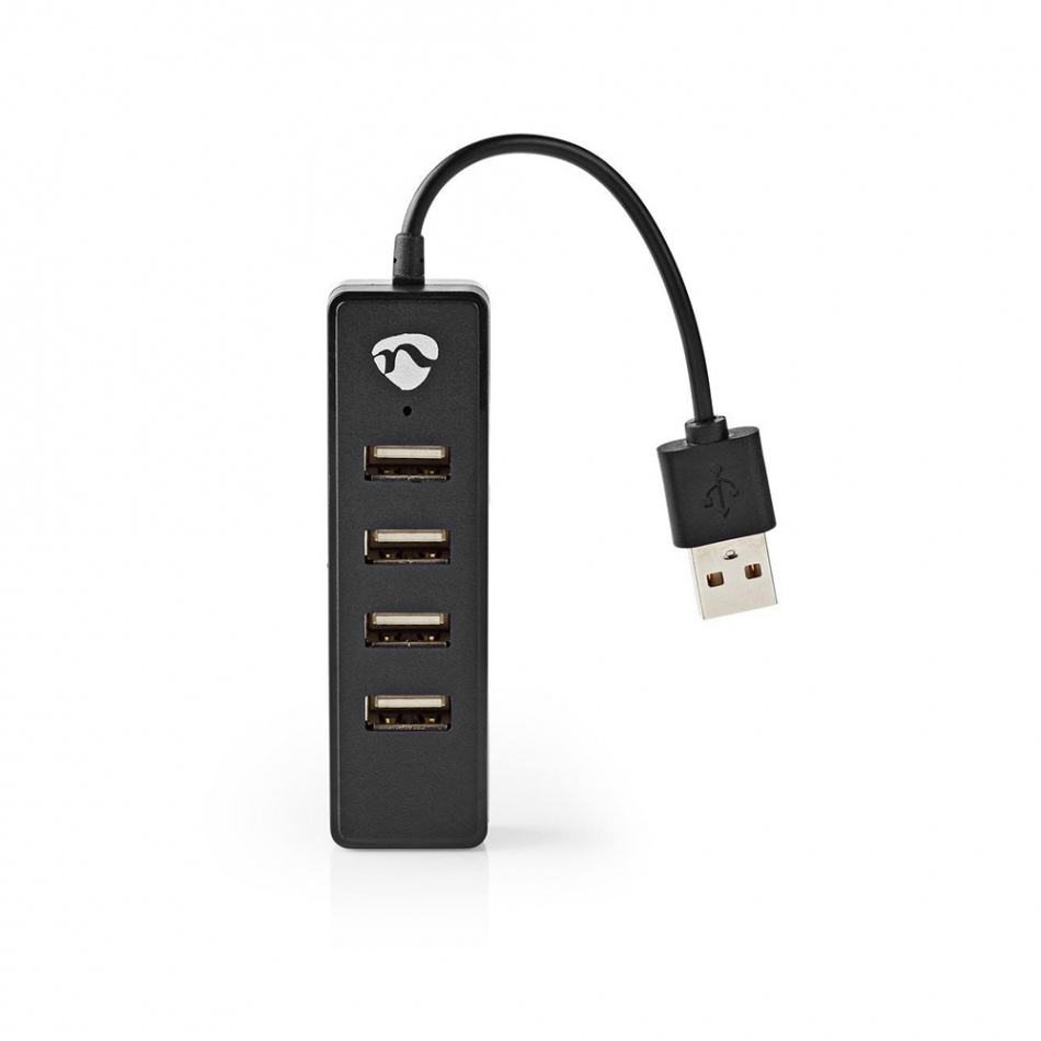 Nedis 4-ports USB 2.0-hub, 1x USB-A hann -> 4x USB-A hunn