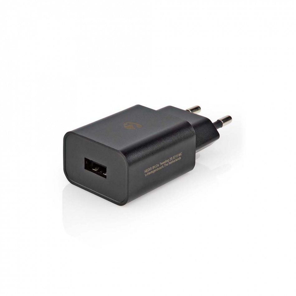 Nedis USB-A strømadapter 2.4A, svart