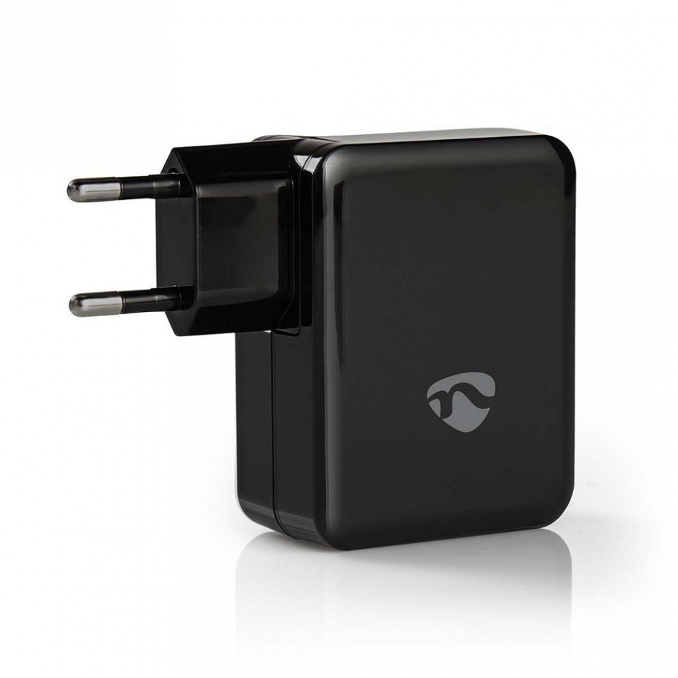 Nedis USB-vegglader 4.8A 2xUSB-A og 1xUSB-C, svart
