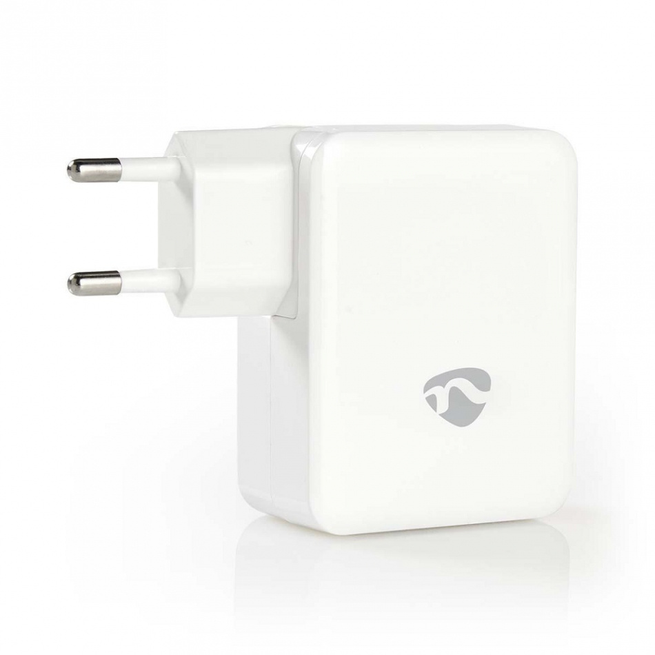 Nedis USB-vegglader 4.8A 2xUSB-A og 1xUSB-C, hvit