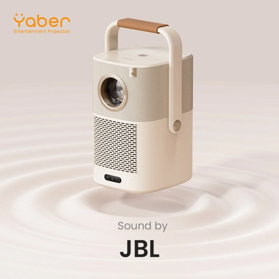 Yaber T2 Plus GTV, bærbar Full HD-projektor med Sound by JBL og batteridrift