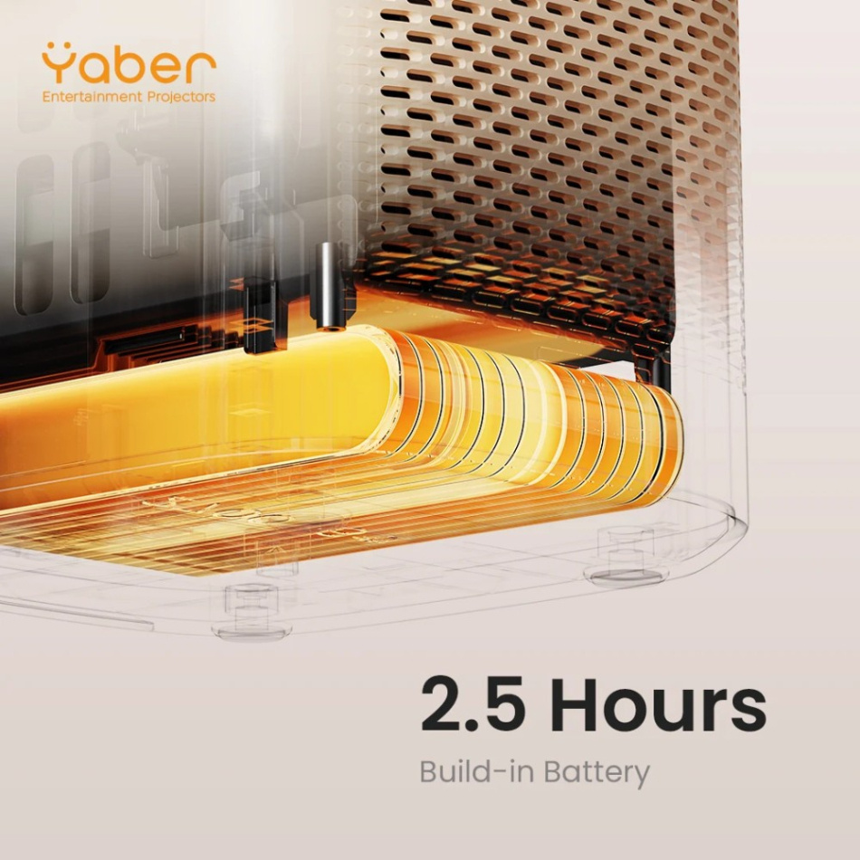 Yaber T2 Plus GTV, bærbar Full HD-projektor med Sound by JBL og batteridrift