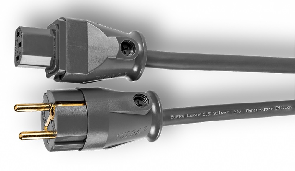 Supra Lorad 2.5 SPC strømkabel 10 Ampere, rett støpsel