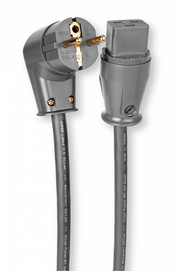 Supra Lorad 2.5 SPC strømkabel 16 Ampere, vinklet støpsel