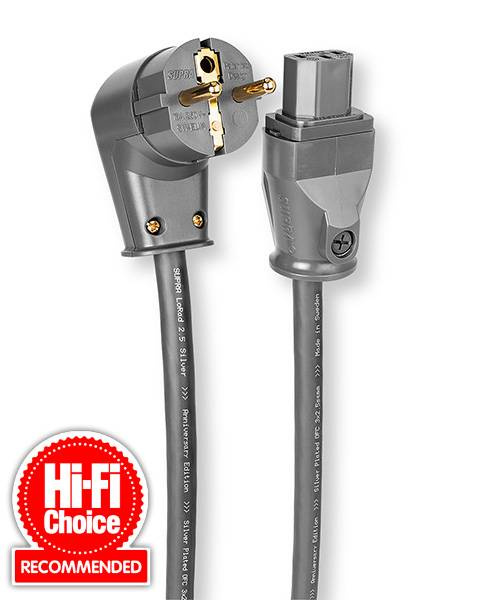 Supra Lorad 2.5 SPC strømkabel 10 Ampere, vinklet støpsel