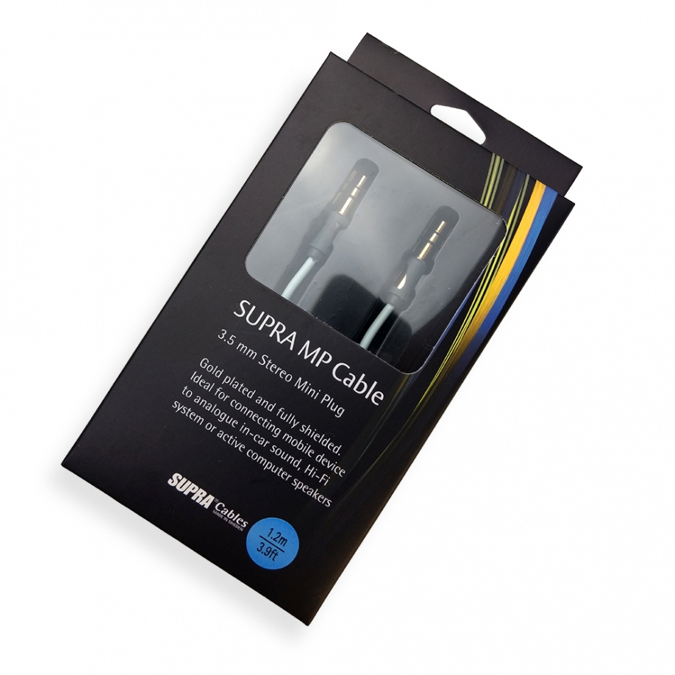Supra MP-Cable 3.5mm Aux-lydkabel, 0.8 meter