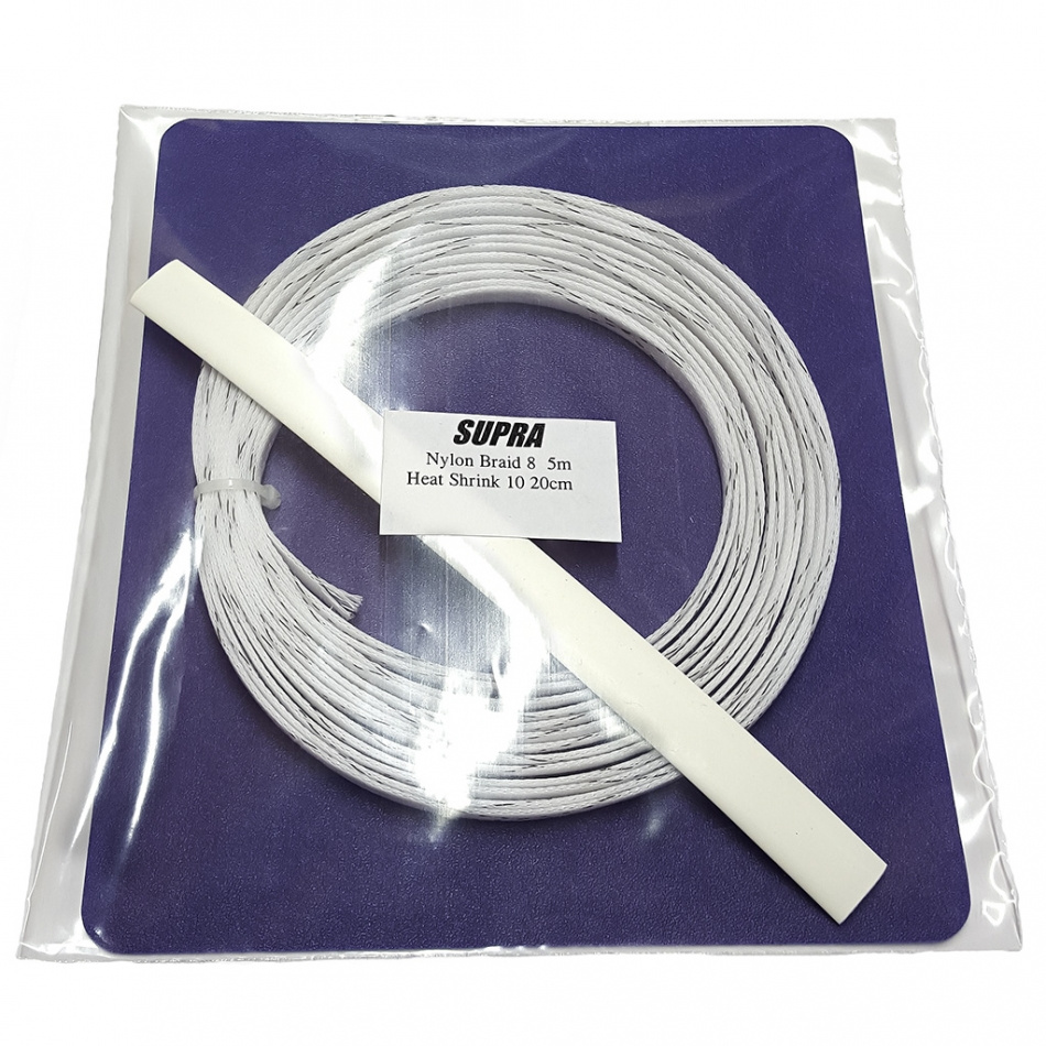 Supra Nylon Braid 8 Kit, nylonstrømpe 5 meter hvit