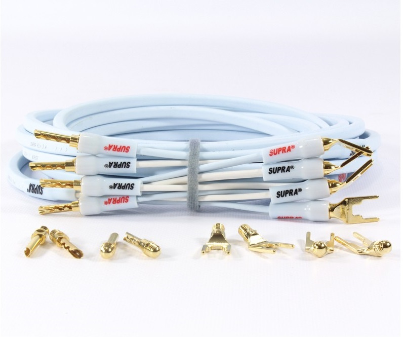 Supra PLY 3.4 Combicon, høyttalerkabel stereopar isblå