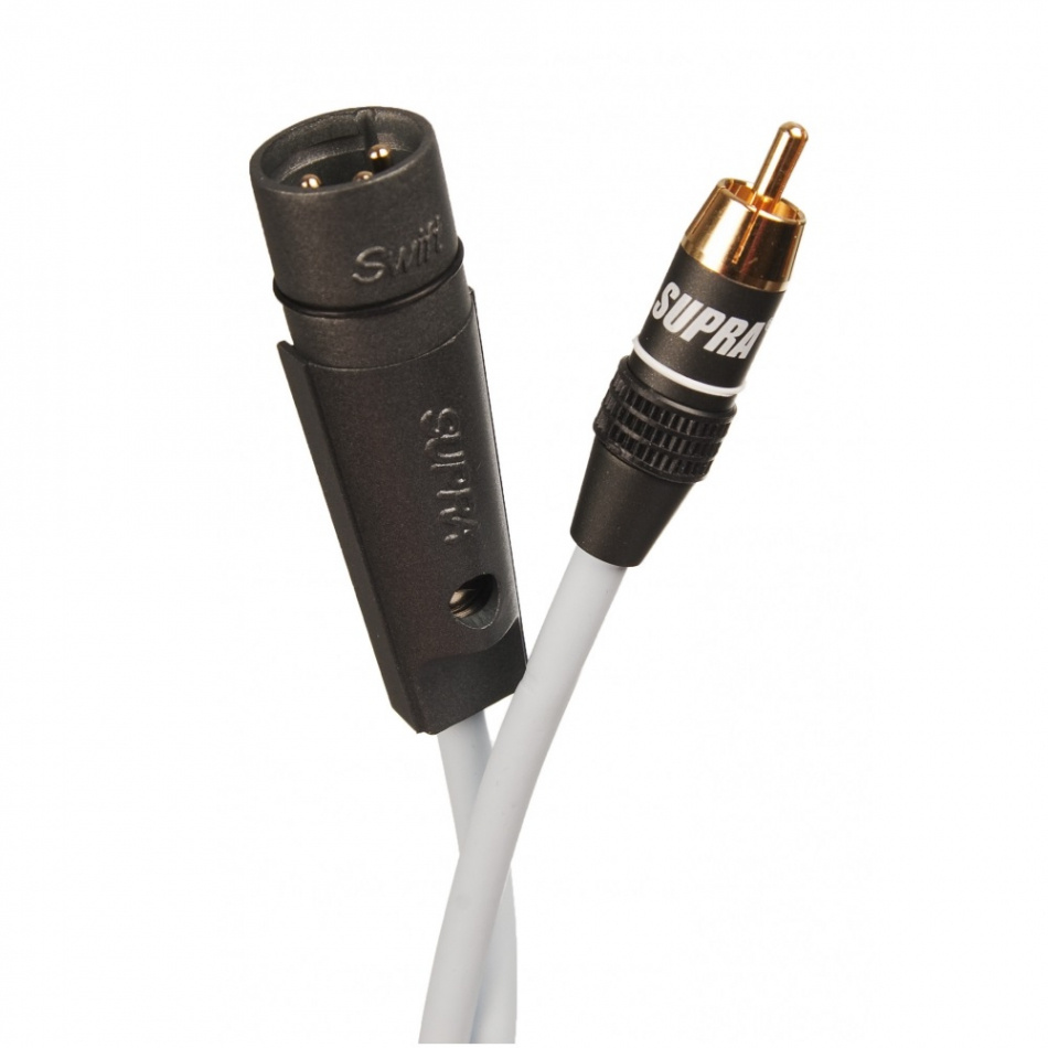 Supra Sublink RCA-XLR hann, semi-balansert subwooferkabel