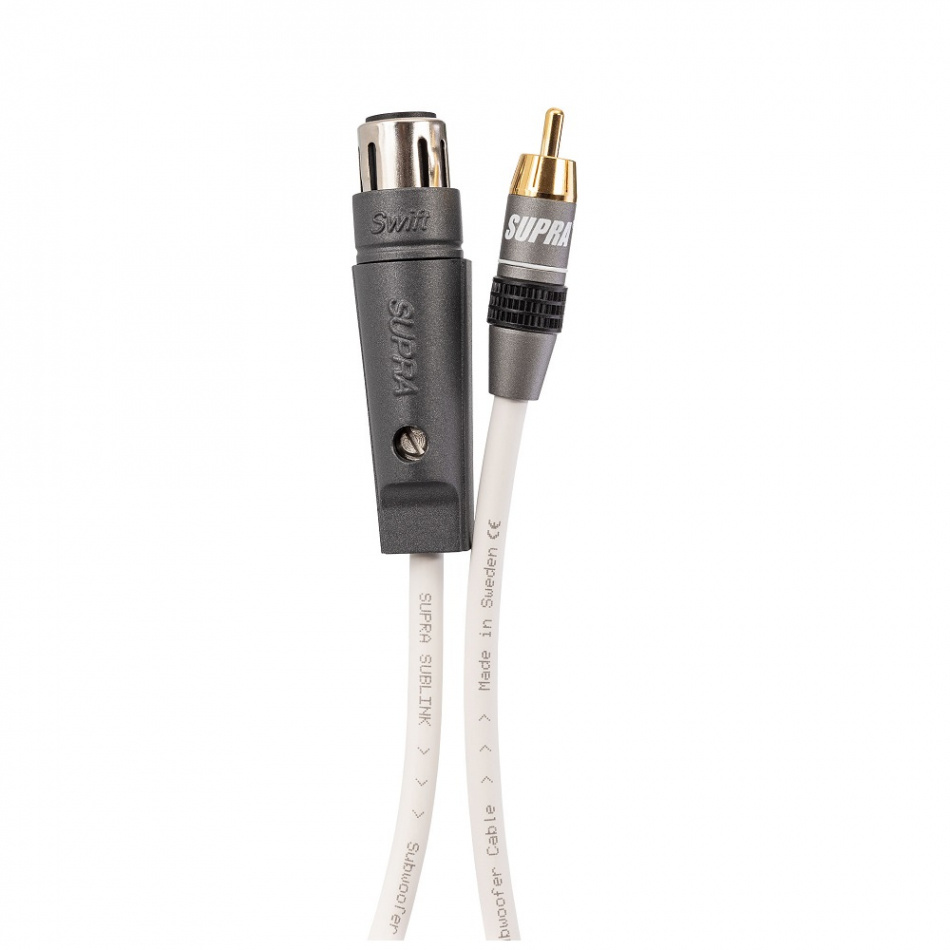 Supra Sublink RCA-XLR hunn, semi-balansert subwooferkabel
