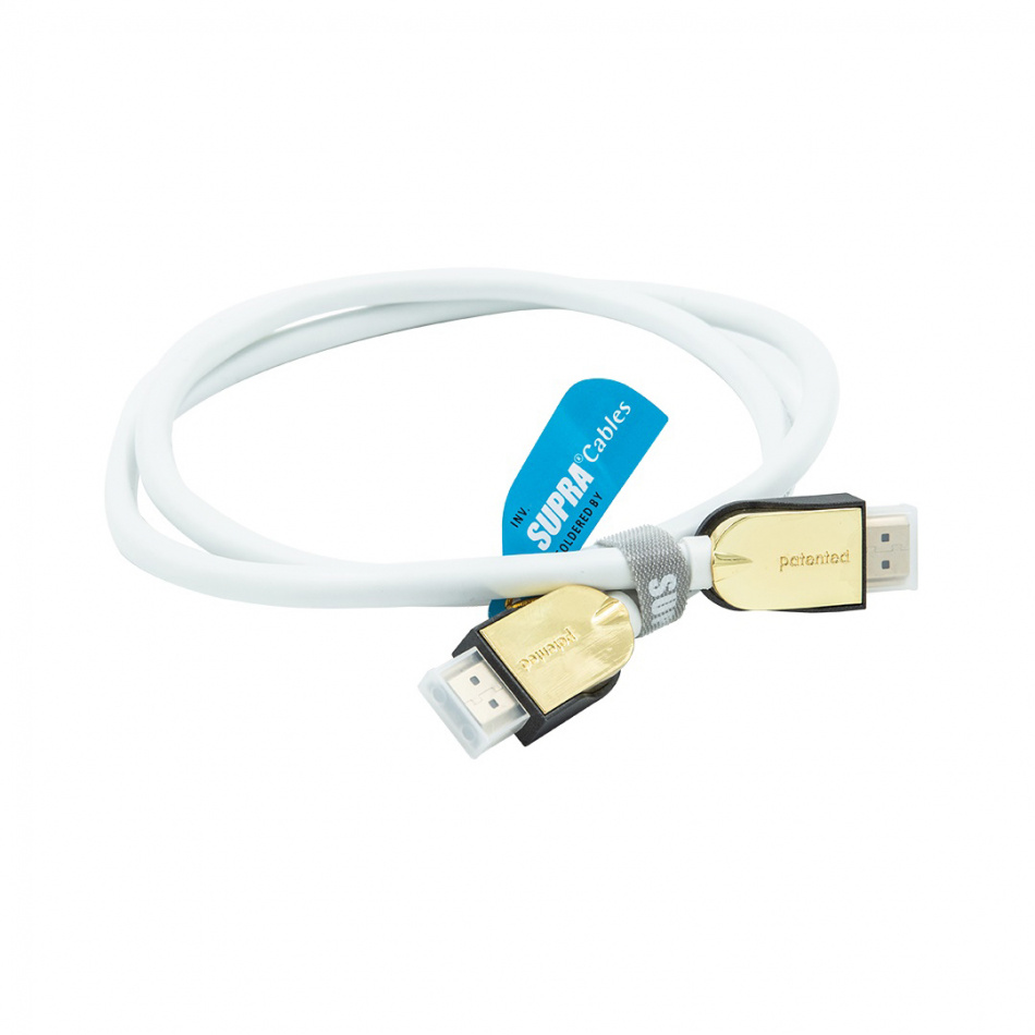 Supra HDMI 2.1 UHD8K, HDMI-kabel med støtte for 8K HDR, hvit
