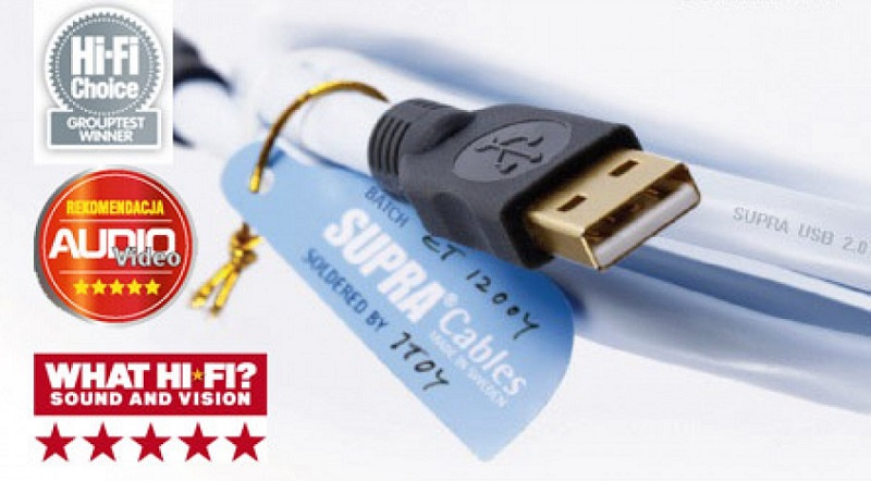 Supra USB 2.0 A-B, USB-kabel isblå