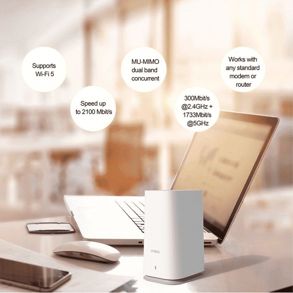 Strong Atria Mesh 2100 Add On, dual-band WiFi ekstra node
