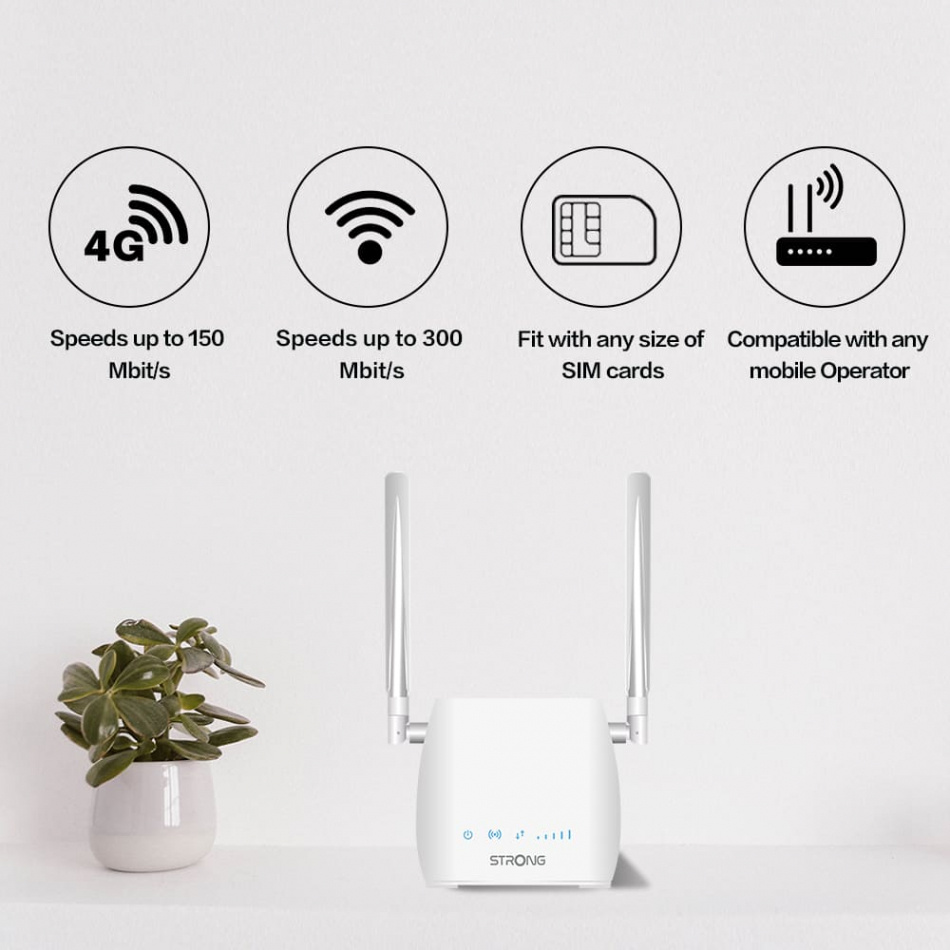 Strong Router 300 Mini, trådløs 4G LTE-ruter 300 Mbit/s