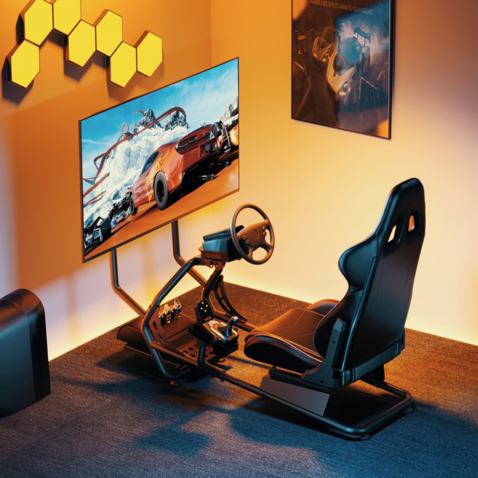 LogiLink Racing Cockpit, racingstol med skjermfeste 32–50 tommer