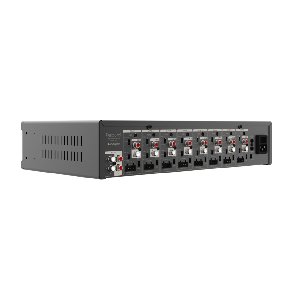 Russound D1675 multisonforsterker med 16-kanaler & høy-/lavpassfilter
