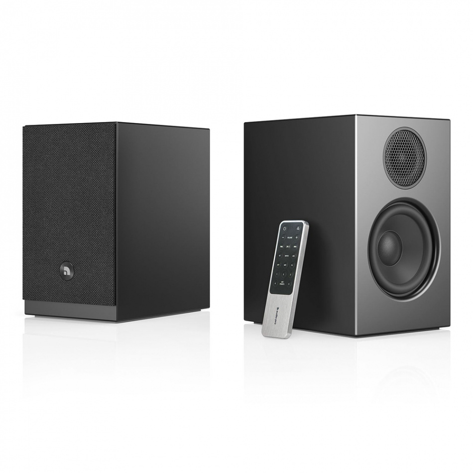 Audio Pro A28 W strømmingshøyttaler drevet av Linkplay med HDMI ARC, svart par