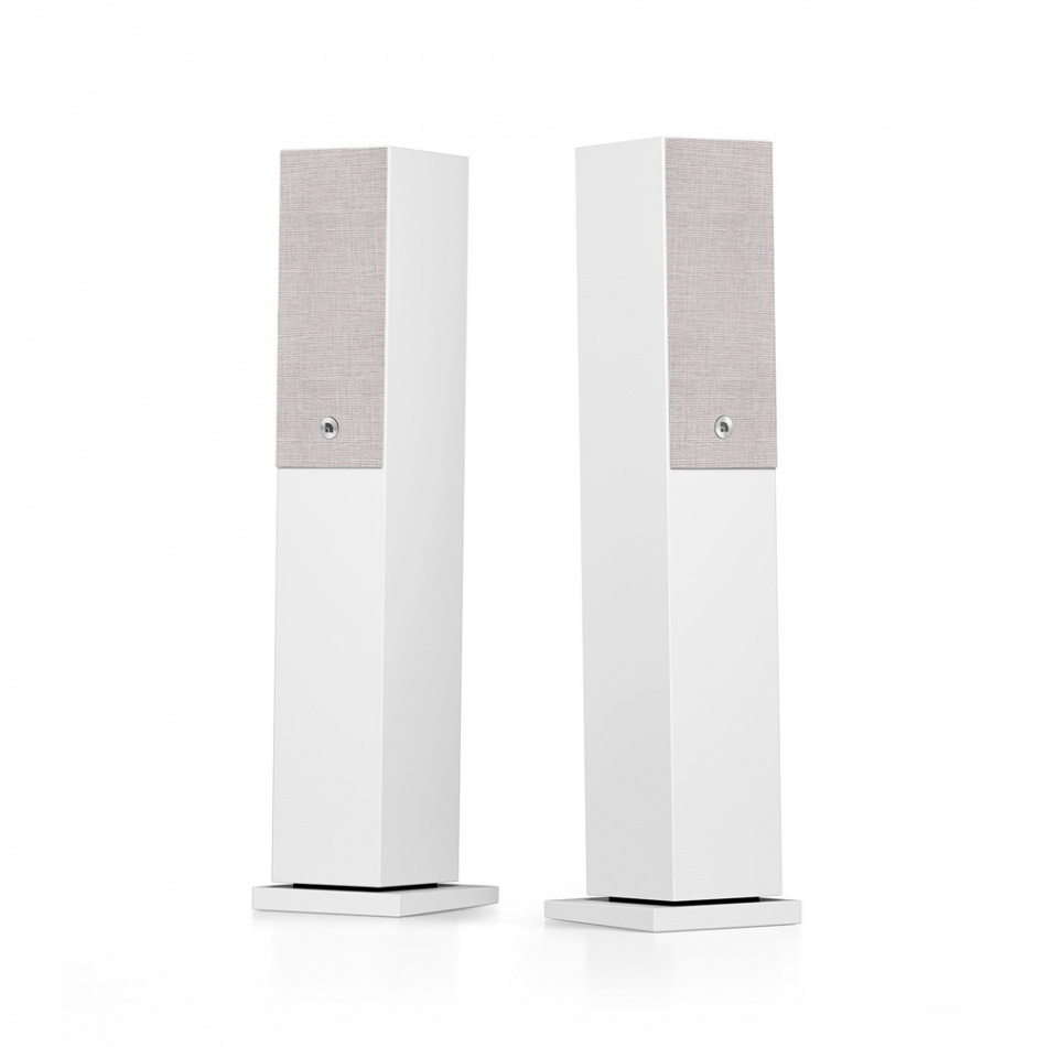 Audio Pro A38 W strømmingshøyttaler drevet av Linkplay med HDMI ARC, hvitt par