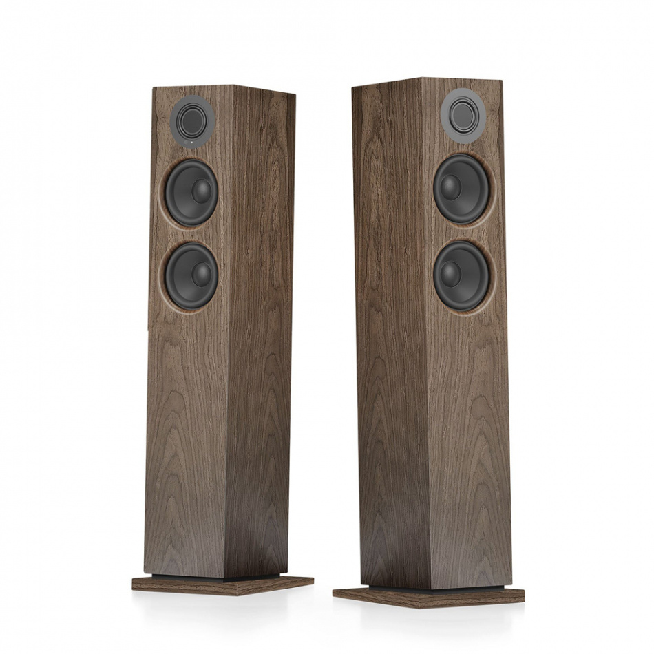 Audio Pro A48 W strømmingshøyttaler drevet av Linkplay med HDMI ARC, valnøtt par
