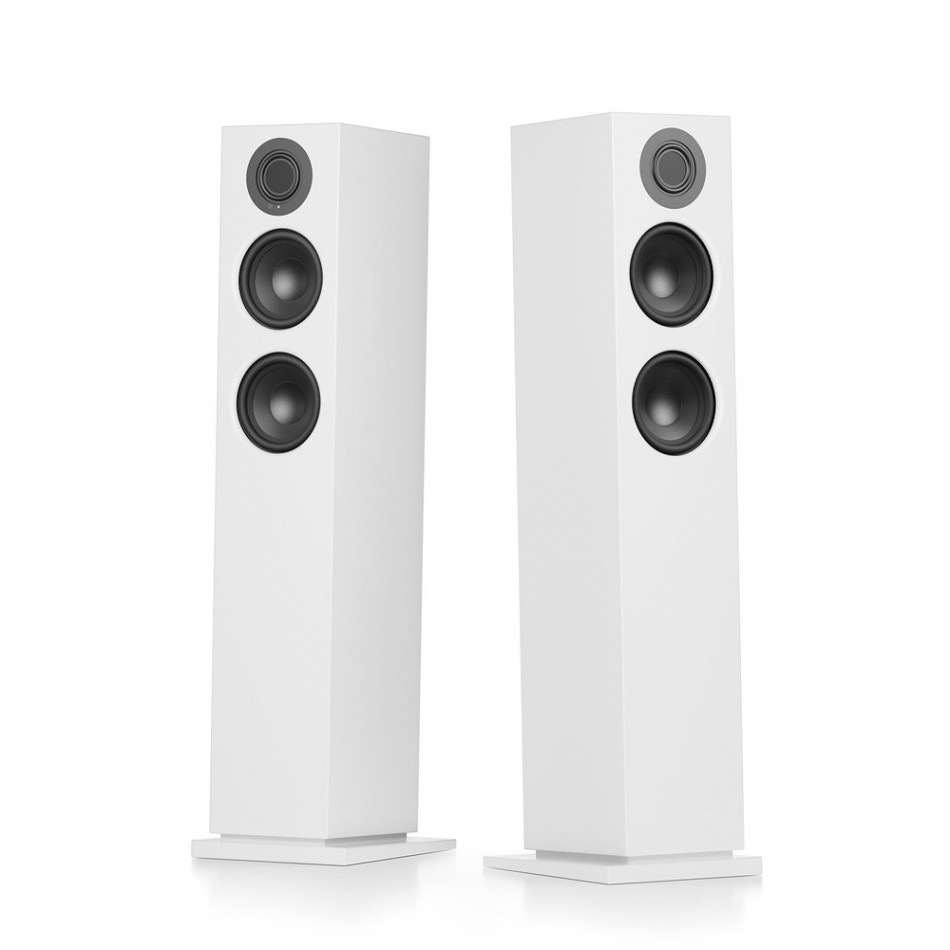 Audio Pro A48 W strømmingshøyttaler drevet av Linkplay med HDMI ARC, hvitt par