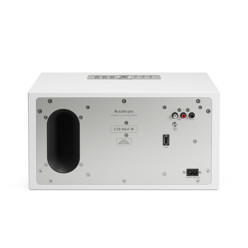 Audio Pro C10 MKII W WiFi-høyttaler med Chromecast & AirPlay 2, hvit