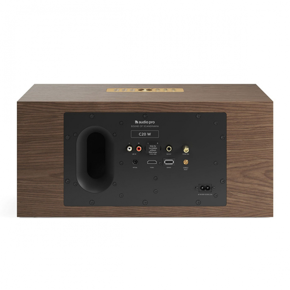 Audio Pro C20 W WiFi-høyttaler med Chromecast & AirPlay 2, valnøtt