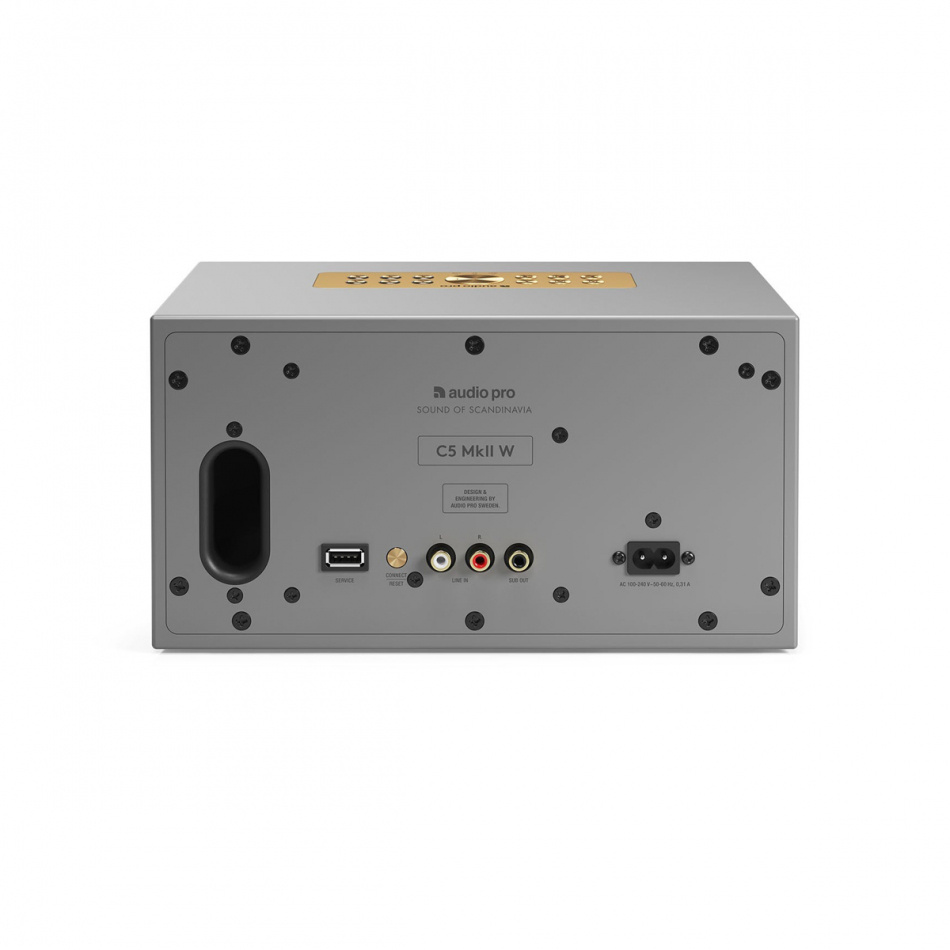 Audio Pro C5 MKII W WiFi-høyttaler med Chromecast & AirPlay 2, grå