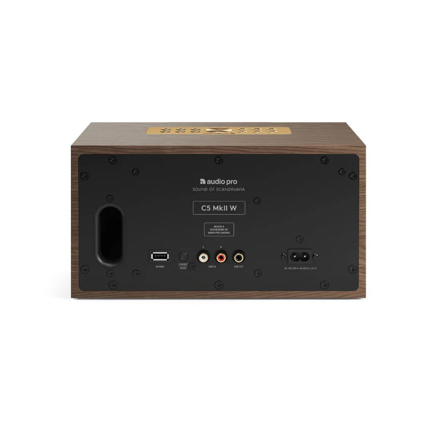 Audio Pro C5 MKII W WiFi-høyttaler med Chromecast & AirPlay 2, valnøtt