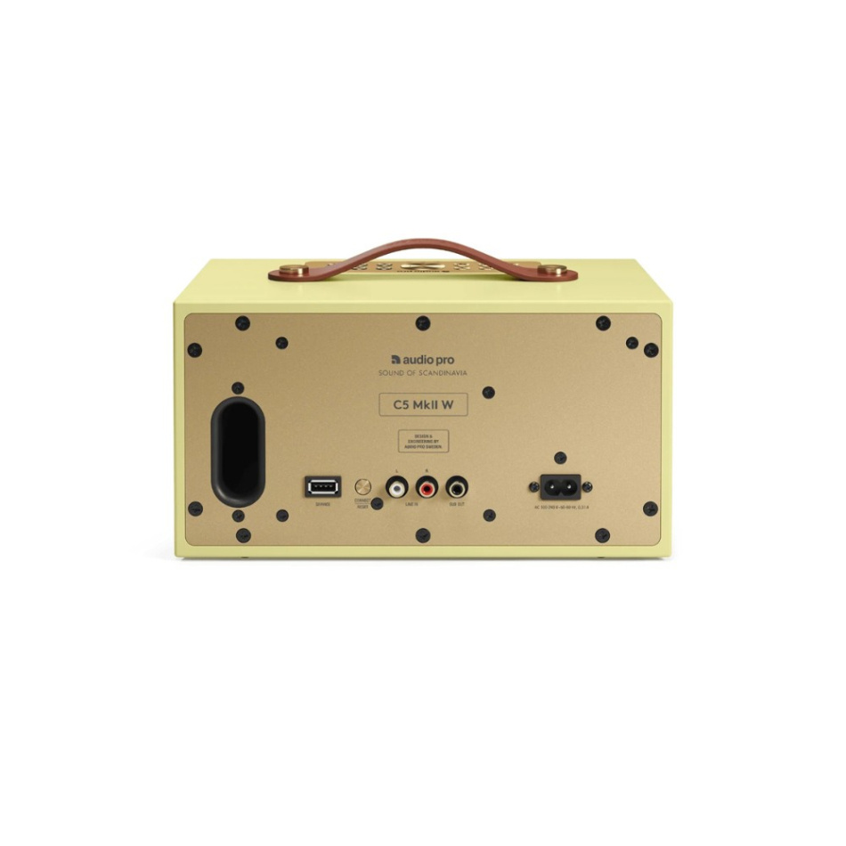 Audio Pro C5 MKII W WiFi-høyttaler med Chromecast & AirPlay 2, Classic Yellow