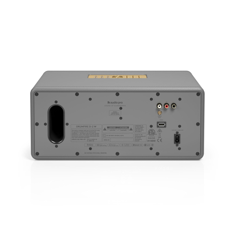 Audio Pro D-2 W, WiFi-høyttaler med Chromecast & AirPlay 2 grå