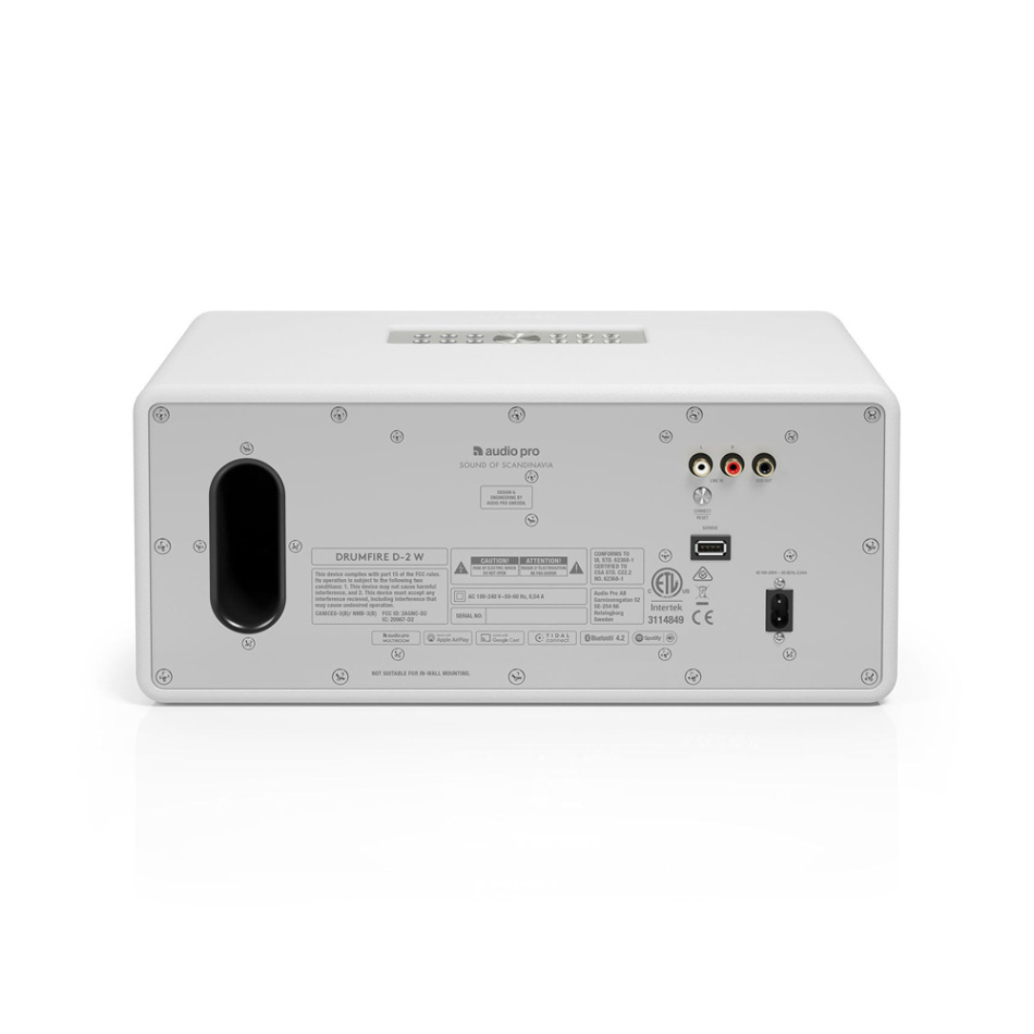 Audio Pro D-2 W, WiFi-høyttaler med Chromecast & AirPlay 2 hvit