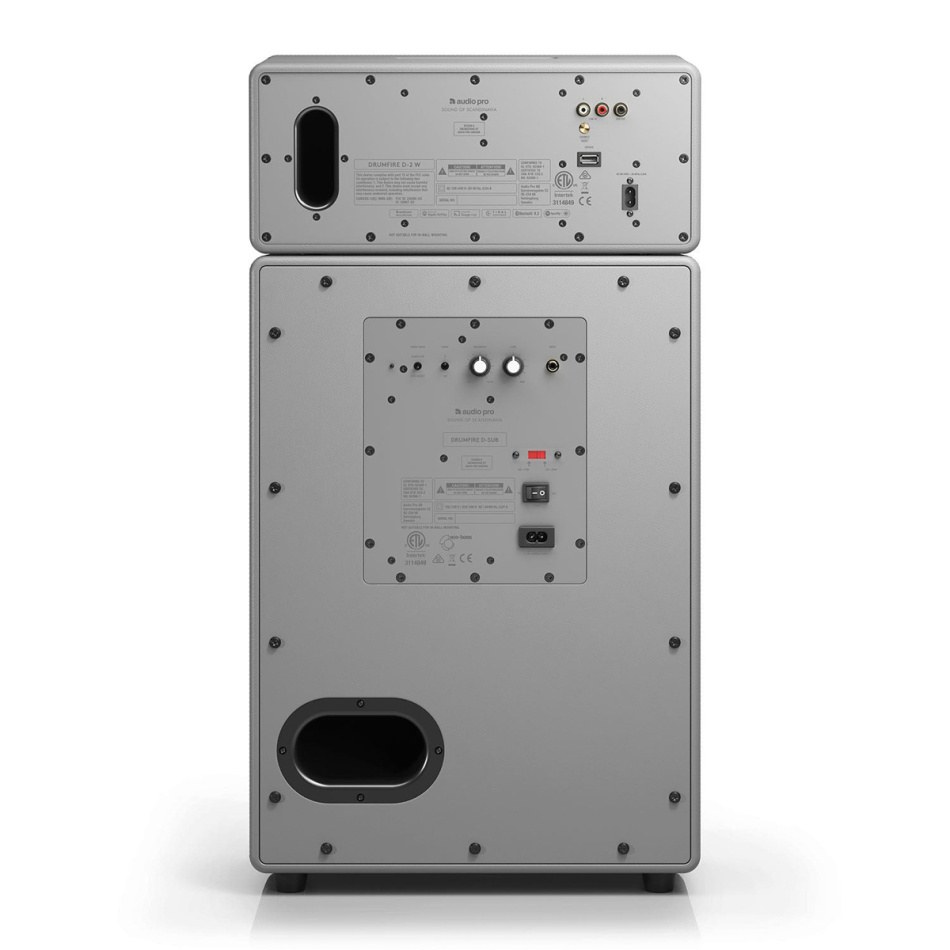 Audio Pro Drumfire II W, WiFi-høyttaler med Chromecast & AirPlay 2 grå