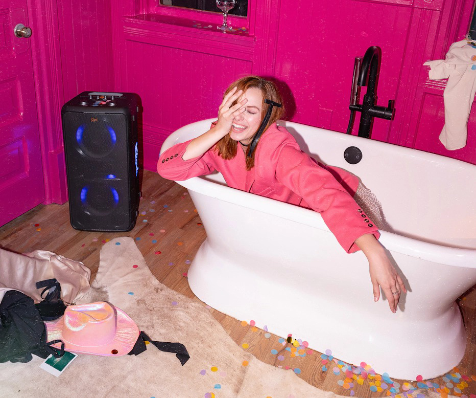 Klipsch Miami, bærbar partyhøyttaler med Bluetooth & mikrofon