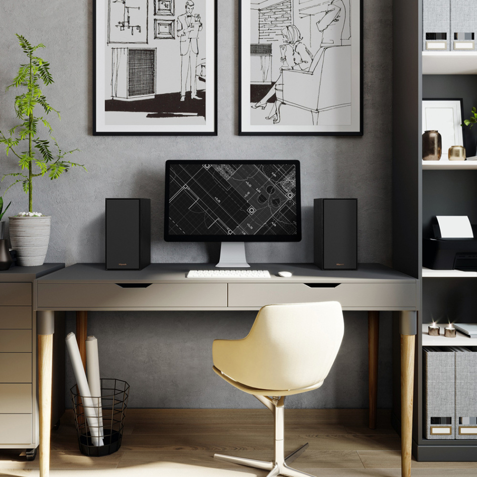 Klipsch R-40PM aktive høyttalere med Bluetooth, RIAA-trinn & DAC, svart par