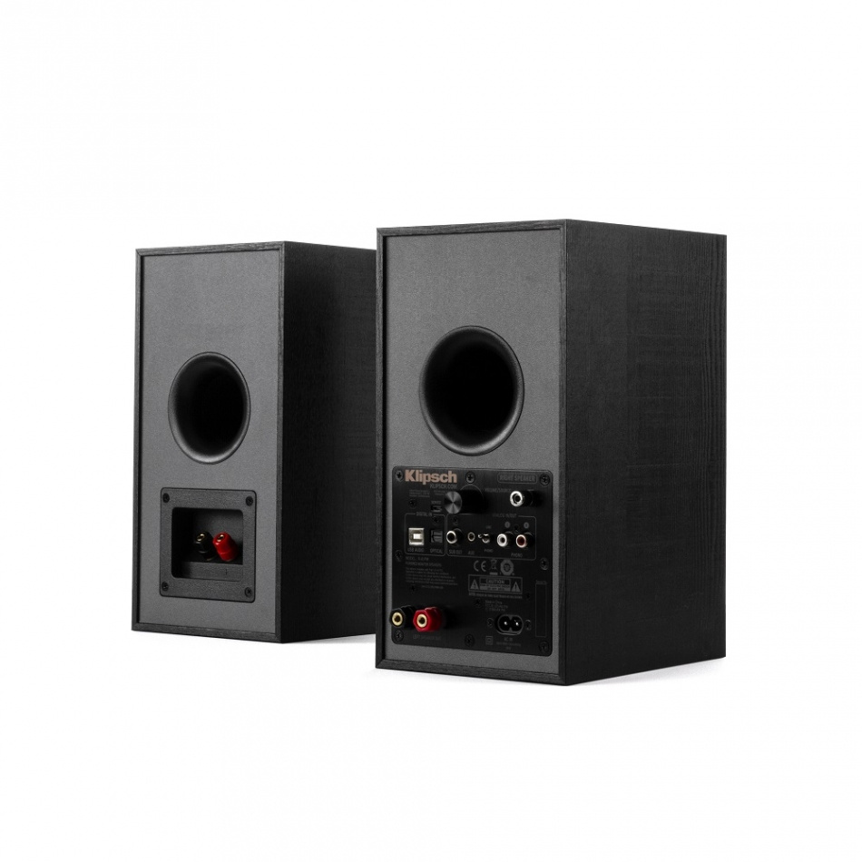 Klipsch R-41PM aktive høyttalere med Bluetooth, RIAA-trinn & DAC, svart par