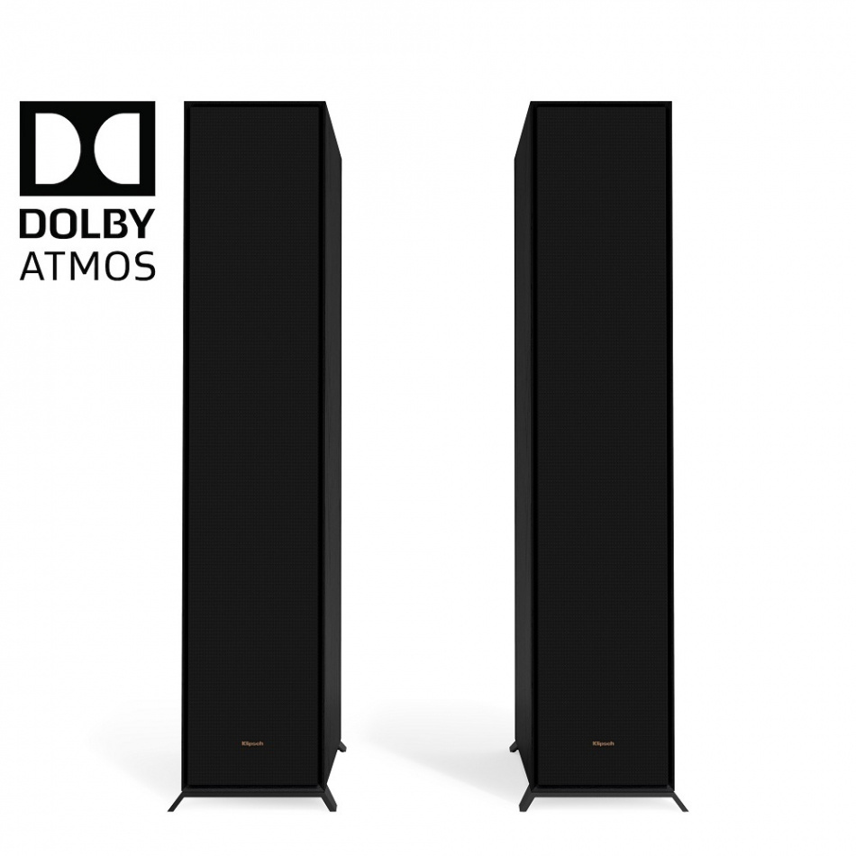 Klipsch R-605FA hornladede gulvhøyttalere med Dolby Atmos, svart par