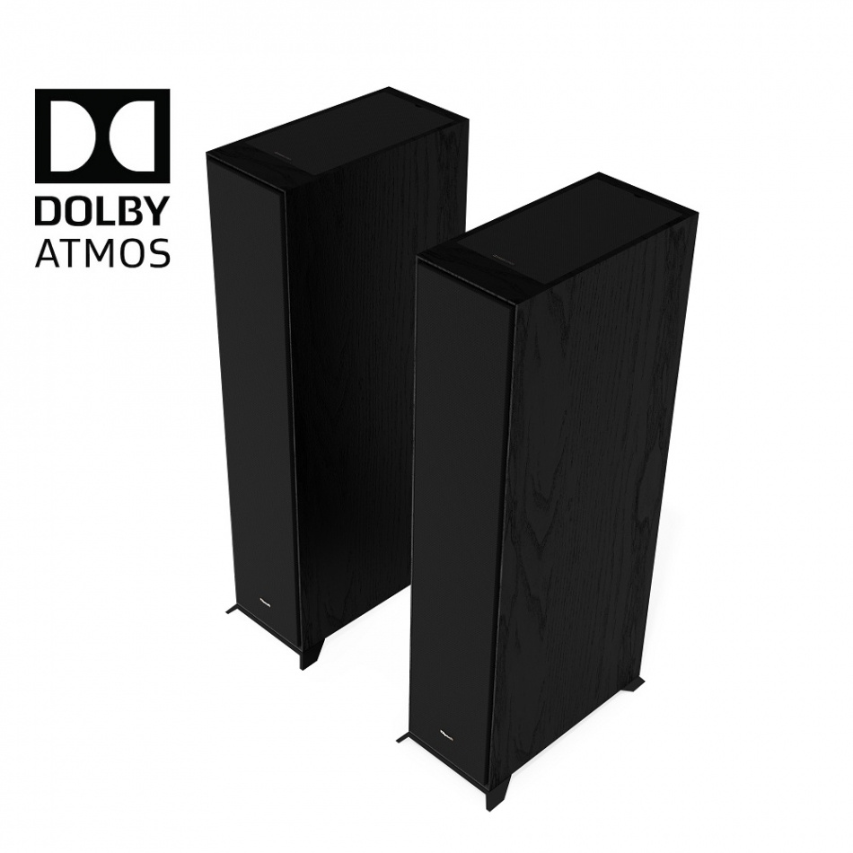 Klipsch R-605FA hornladede gulvhøyttalere med Dolby Atmos, svart par