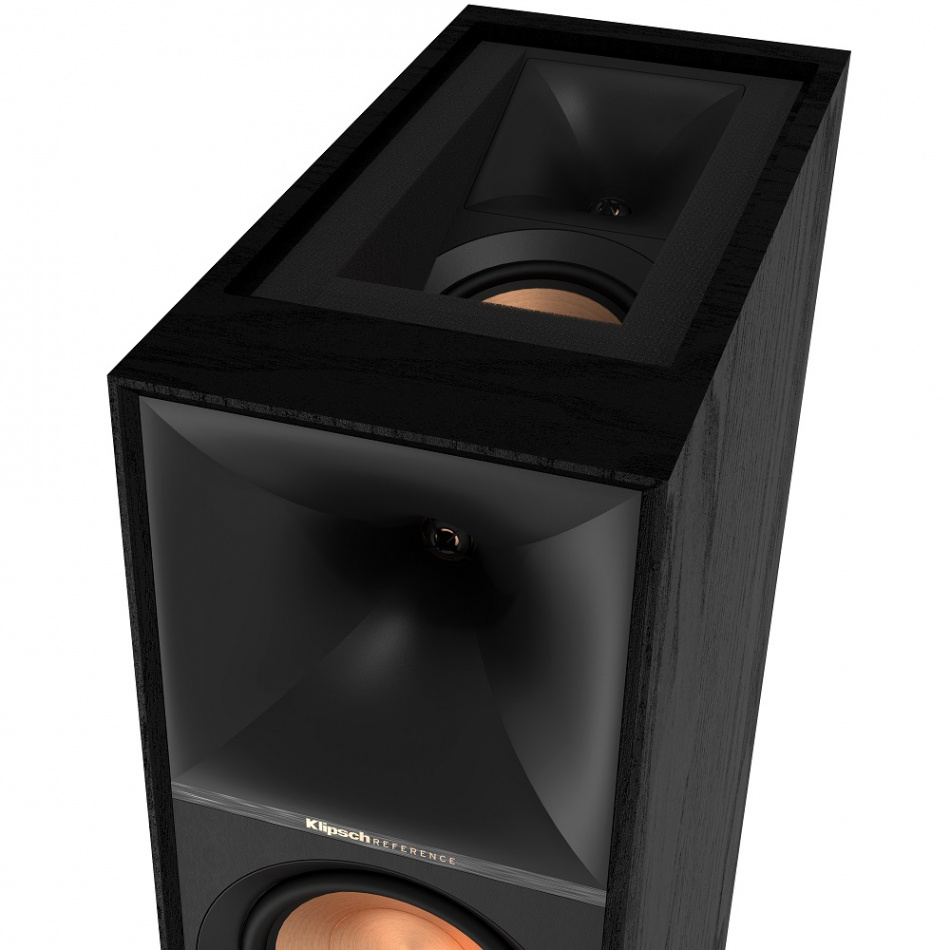Klipsch R-605FA hornladede gulvhøyttalere med Dolby Atmos, svart par