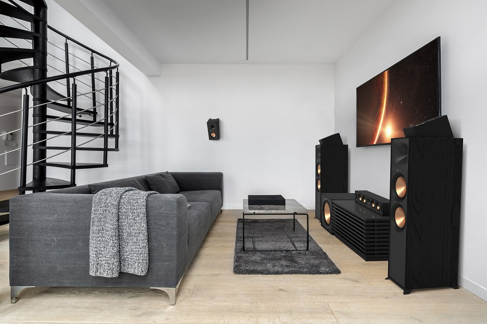 Klipsch R-800F hornladede gulvhøyttalere, svart par